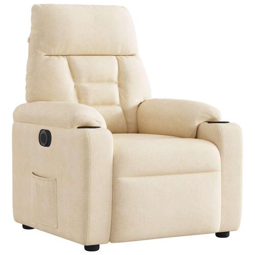 Eldrevet lænestol mikrofiberstof beige