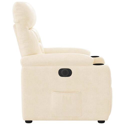 Eldrevet lænestol mikrofiberstof beige