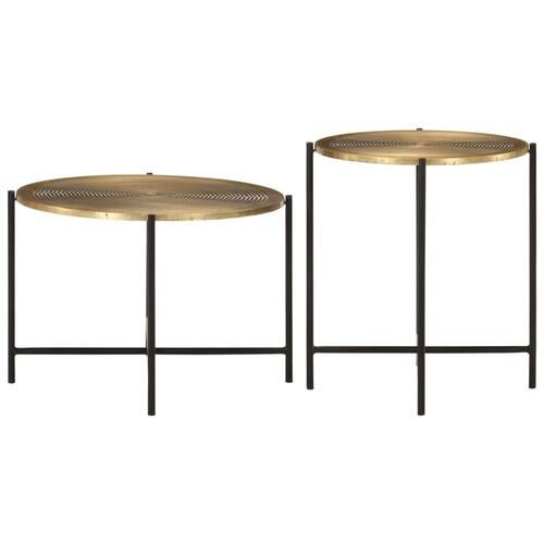 Sofaborde 2 stk. metal messingfarvet og sort