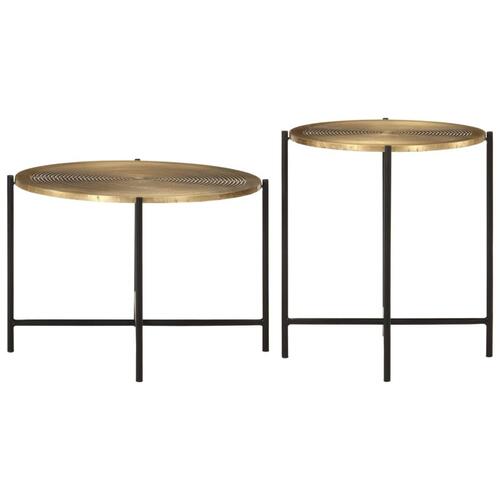 Sofaborde 2 stk. metal messingfarvet og sort