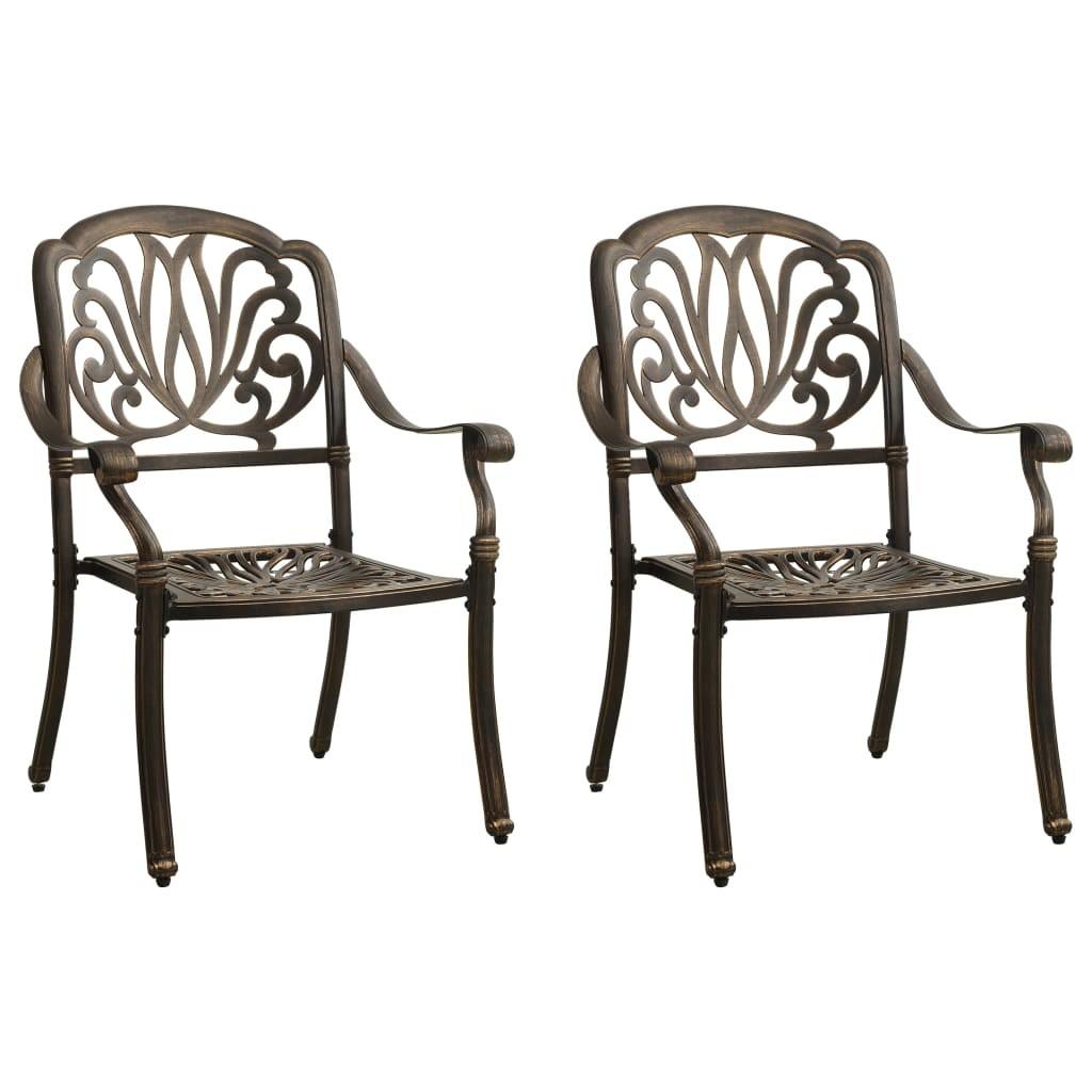 Havestole 2 stk. støbt aluminium bronzefarvet billede