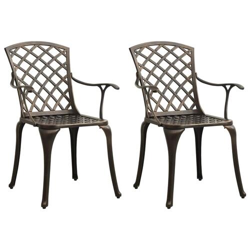 Havestole 2 stk. støbt aluminium bronzefarvet