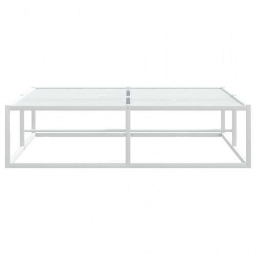 Sengeramme i metal 120x200 cm - hvid, med lamelbund