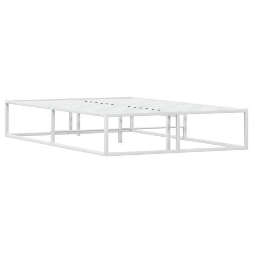 Sengeramme i metal 120x200 cm - hvid, med lamelbund