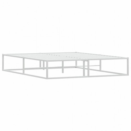 Sengeramme i metal 160 x 200 cm - hvid, med lamelbund