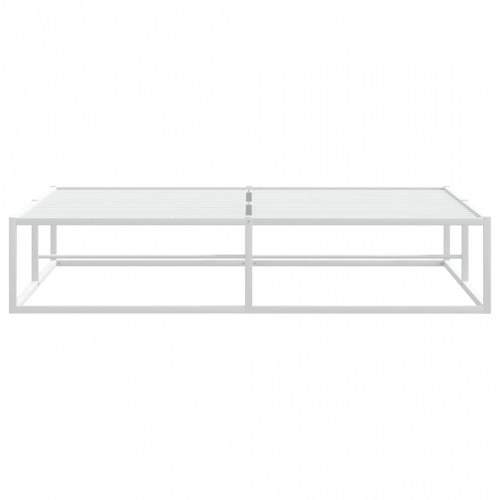 Sengeramme i metal 160 x 200 cm - hvid, med lamelbund