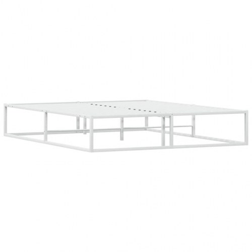 Sengeramme i metal 160 x 200 cm - hvid, med lamelbund