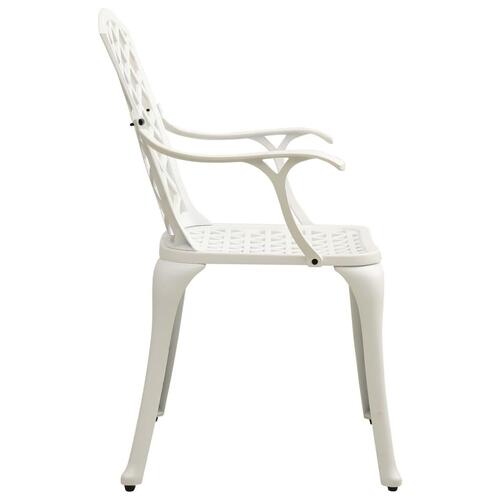 Havestole 4 stk. støbt aluminium hvid