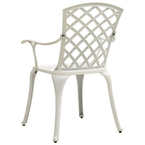 Havestole 4 stk. støbt aluminium hvid