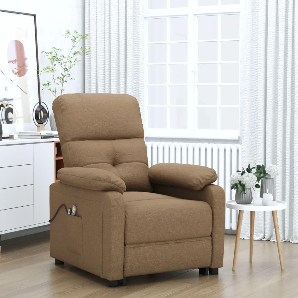 Eldrevet massagestol stof brun