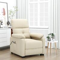 Eldrevet massagestol stof cremefarvet