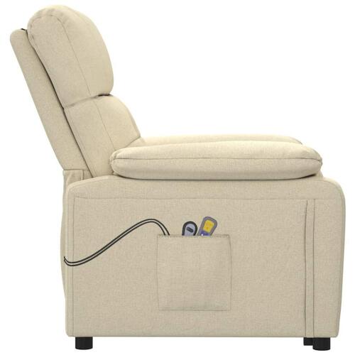 Eldrevet massagestol stof cremefarvet