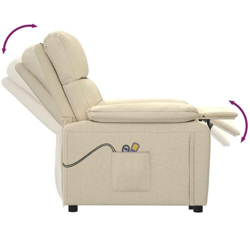 Eldrevet massagestol stof cremefarvet