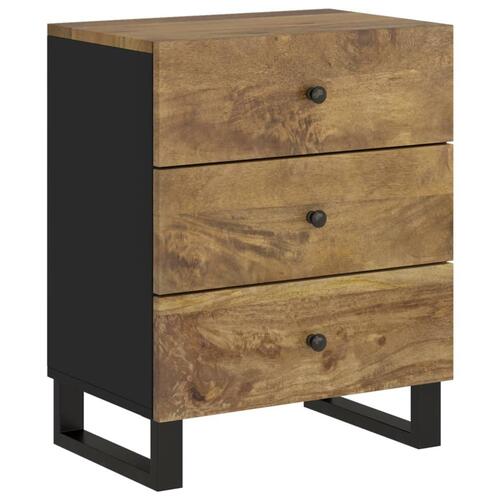 Sengebord 50x33x62 cm massivt mangotræ og konstrueret træ