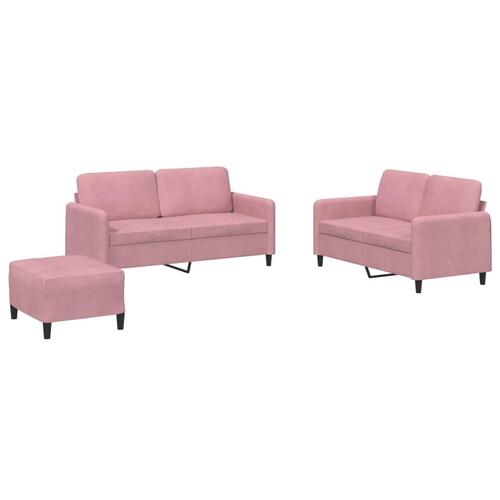 3 personers sofa velour lyserød