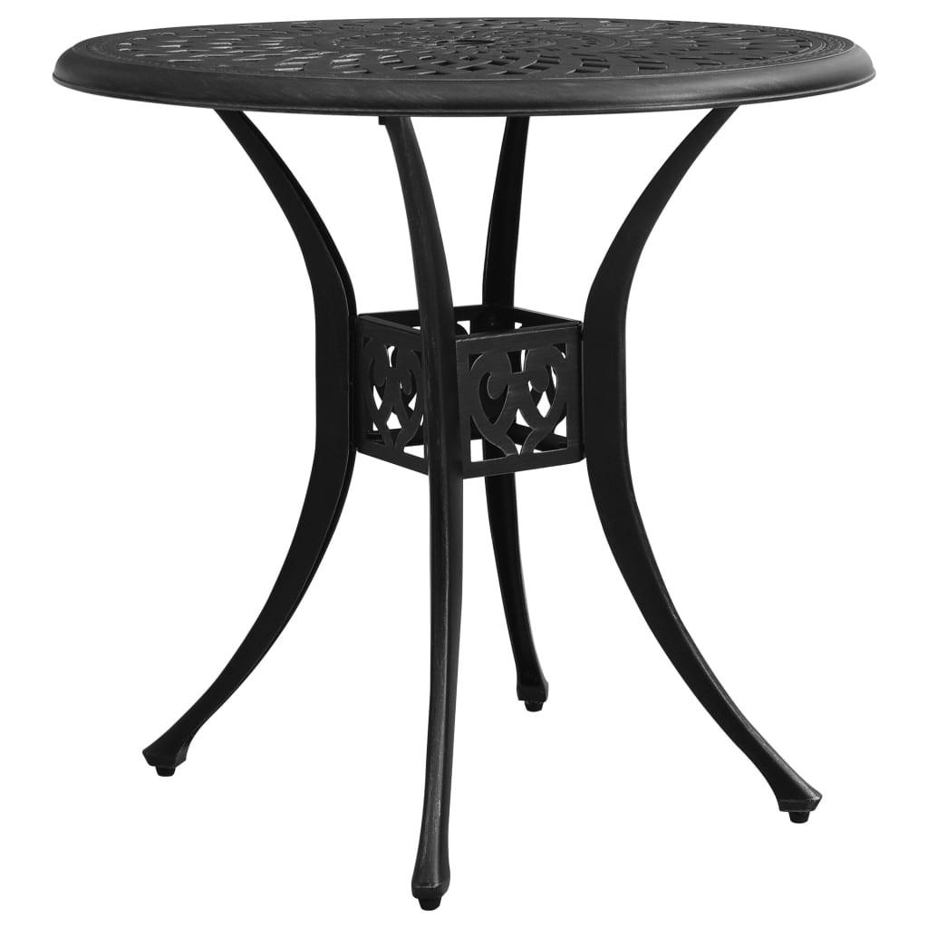 Havebord 78x78x72 cm støbt aluminium sort