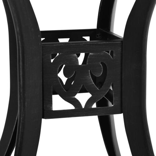 Havebord 78x78x72 cm støbt aluminium sort