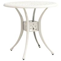 Havebord 78x78x72 cm støbt aluminium hvid
