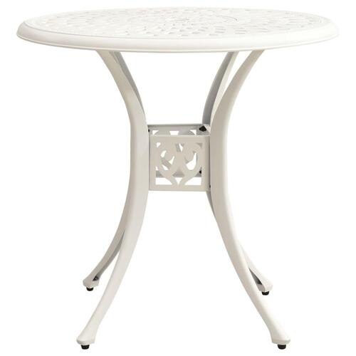 Havebord 78x78x72 cm støbt aluminium hvid