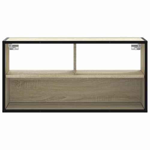 Tv-bord 80x31x39,5 cm konstrueret træ og metal sonoma-eg