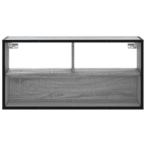 Tv-bord 80x31x39,5 cm konstrueret træ og metal grå sonoma-eg