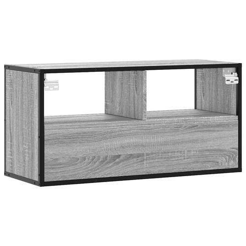 Tv-bord 80x31x39,5 cm konstrueret træ og metal grå sonoma-eg