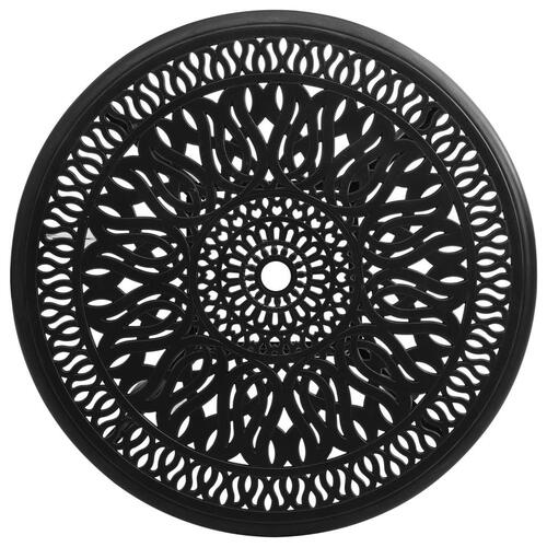 Havebord 90x90x74 cm støbt aluminium sort