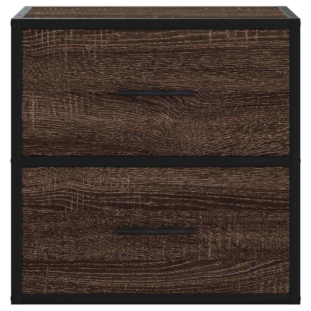 Væghængt sengebord 40x31x39,5 cm brun egetræsfarve