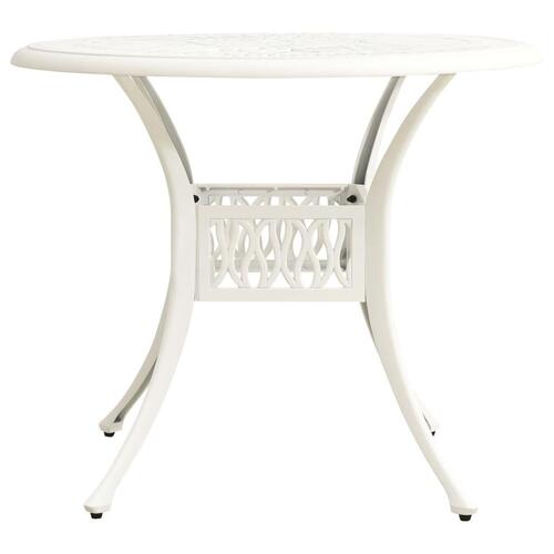 Havebord 90x90x74 cm støbt aluminium hvid