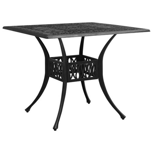 Havebord 90x90x73 cm støbt aluminium sort
