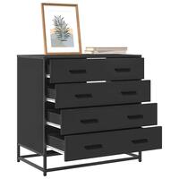 Skuffeskab 70x41x70 cm konstrueret træ sort