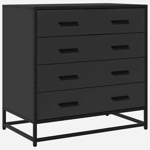 Skuffeskab 70x41x70 cm konstrueret træ sort
