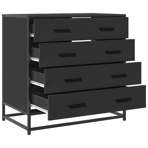 Skuffeskab 70x41x70 cm konstrueret træ sort
