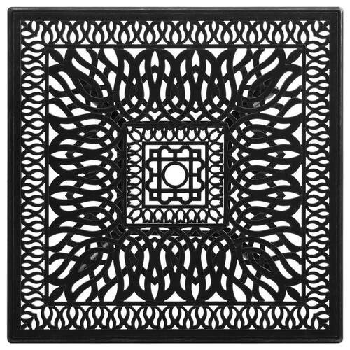 Havebord 90x90x73 cm støbt aluminium sort