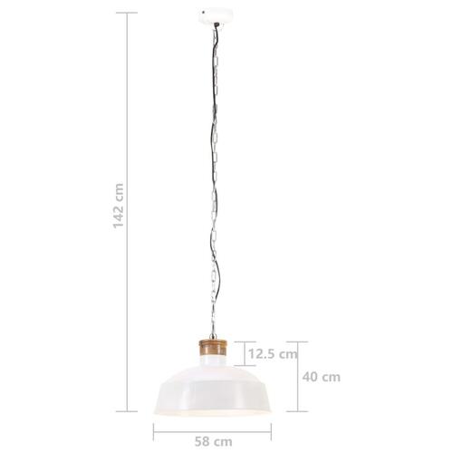 Industriel hængelampe 58 cm E27 hvid