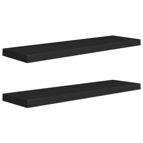 Væghylder 2 stk. 90x23,5x3,8 cm MDF sort
