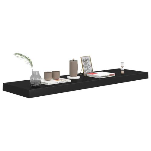 Væghylder 2 stk. 90x23,5x3,8 cm MDF sort