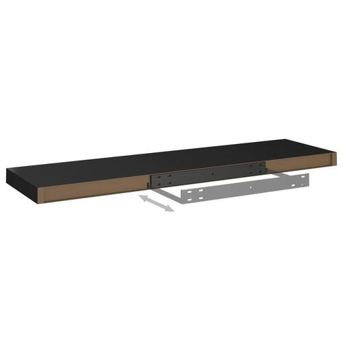 Væghylder 2 stk. 90x23,5x3,8 cm MDF sort