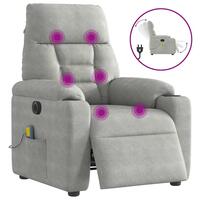 Massagestol mikrofiberstof lysegrå
