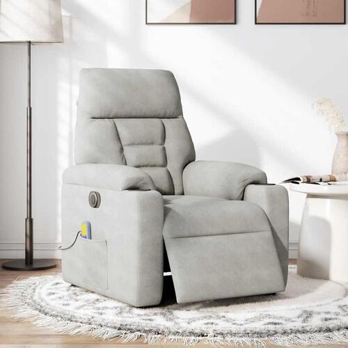 Massagestol mikrofiberstof lysegrå