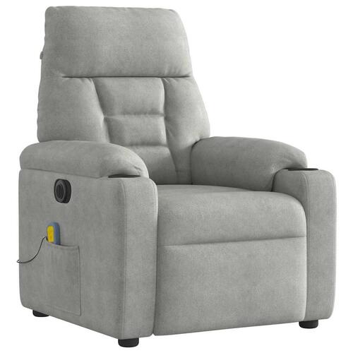 Massagestol mikrofiberstof lysegrå
