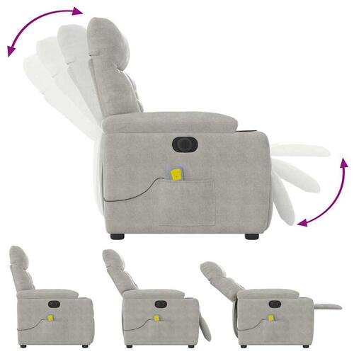 Massagestol mikrofiberstof lysegrå
