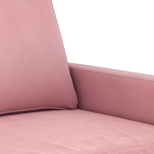 3 personers sofa med puder velour lyserød