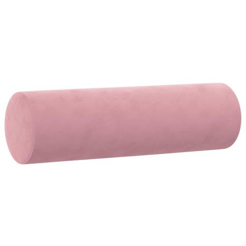 3 personers sofa med puder velour lyserød