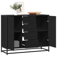 Skænk 92x35x76 cm konstrueret træ sort