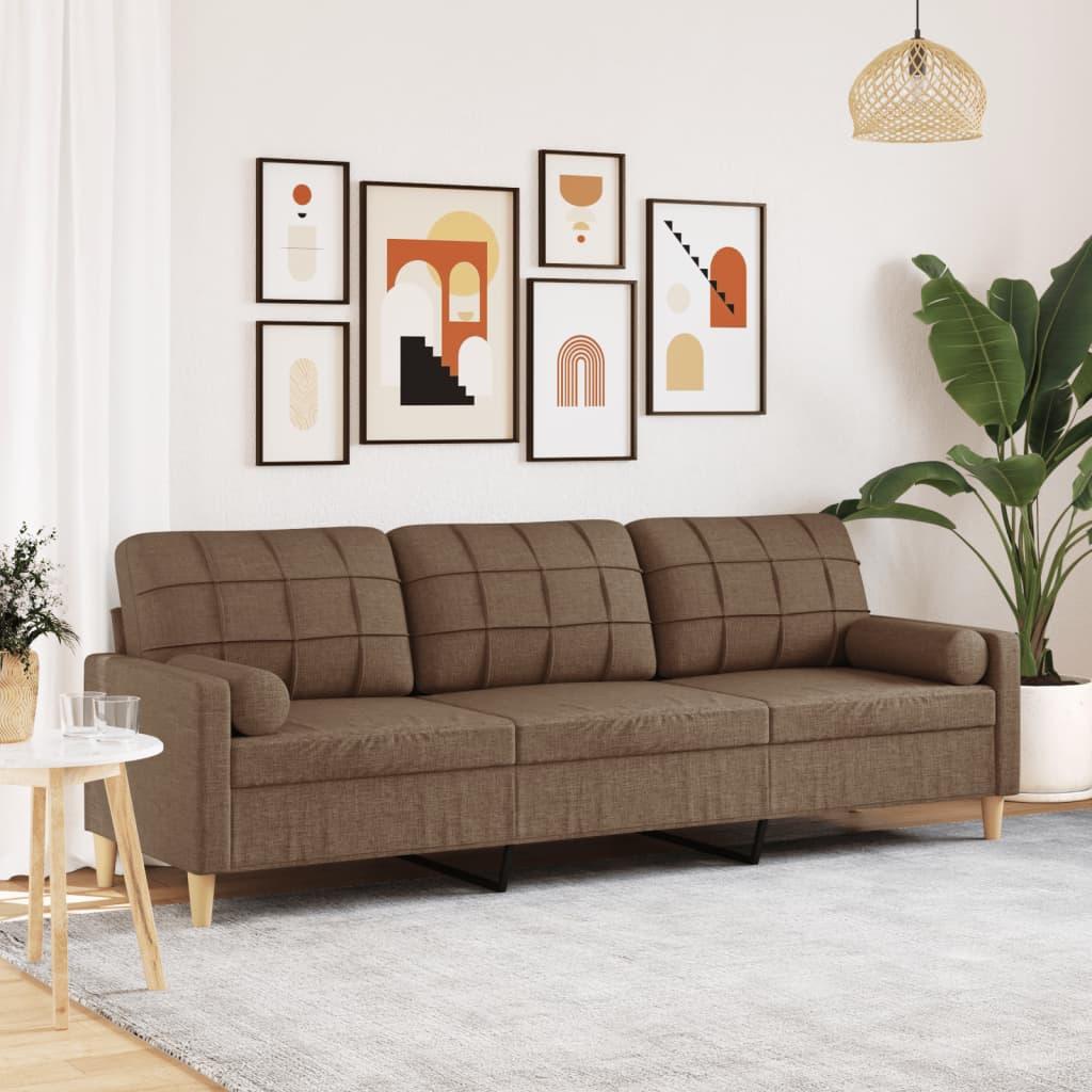 2-Personers Sofa Med Pyntepuder Stof - 210 cm / Brun