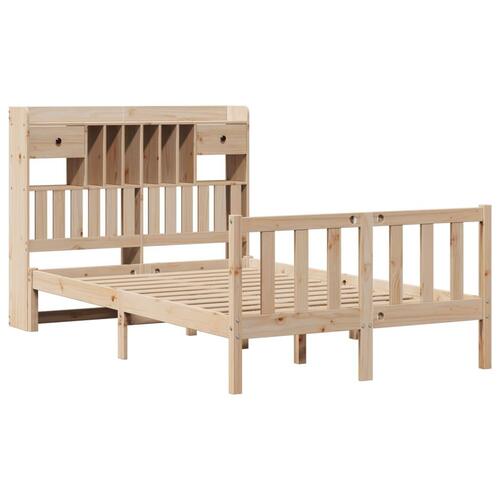 Seng med reol uden madras 135x190 cm massivt fyrretræ