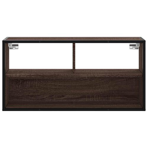 Tv-bord 80x31x39,5 cm konstrueret træ og metal brunt eg