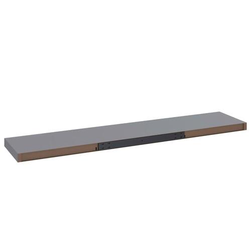 Væghylder 2 stk. 120x23,5x3,8 cm MDF grå