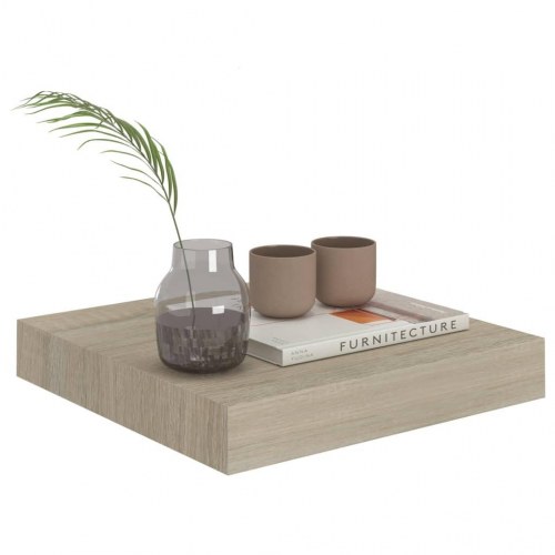 Væghylder - 2 stk. 23 × 23,5 × 3,8 cm i MDF, egetræsfarve